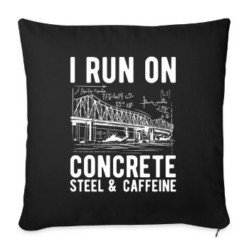 Ingénieur des ponts Construction de ponts - Housse de coussin décorative 45 x 45 cm - noir - Devant