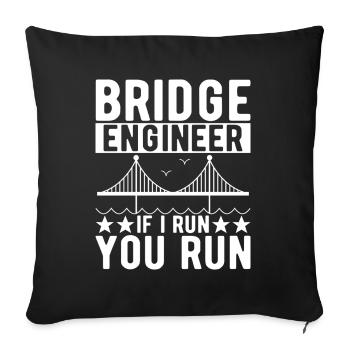 Bridge Engineer Bridge Construction - Sofa pillowcase 17,3'' x 17,3'' (45 x 45 cm) - black - Front