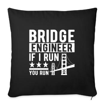 Ingénieur des ponts Construction de ponts - Housse de coussin décorative 45 x 45 cm - noir - Devant