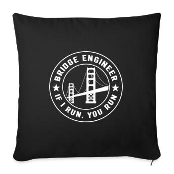 Ingénieur des ponts Construction de ponts - Housse de coussin décorative 45 x 45 cm - noir - Devant