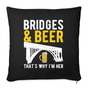Bridge Engineer Bridge Construction - Sofa pillowcase 17,3'' x 17,3'' (45 x 45 cm) - black - Front