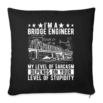 Bridge Engineer Bridge Construction - Sofa pillowcase 17,3'' x 17,3'' (45 x 45 cm) - black - Front
