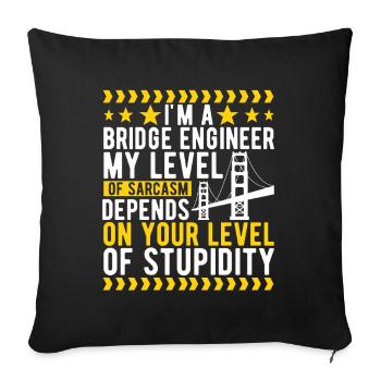 Ingénieur des ponts Construction de ponts - Housse de coussin décorative 45 x 45 cm - noir - Devant