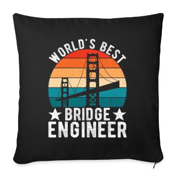 Ingénieur des ponts Construction de ponts - Housse de coussin décorative 45 x 45 cm - noir - Devant