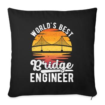Ingénieur des ponts Construction de ponts - Housse de coussin décorative 45 x 45 cm - noir - Devant