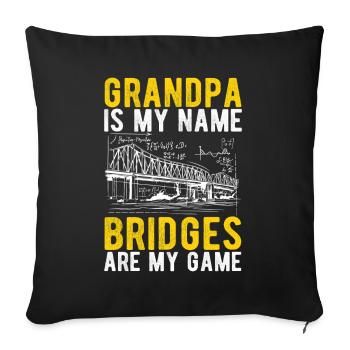 Ingénieur des ponts Construction de ponts - Housse de coussin décorative 45 x 45 cm - noir - Devant