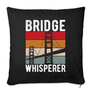 Ingénieur des ponts Construction de ponts - Housse de coussin décorative 45 x 45 cm - noir - Devant