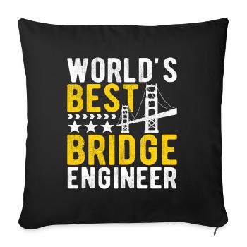 Ingénieur des ponts Construction de ponts - Housse de coussin décorative 45 x 45 cm - noir - Devant