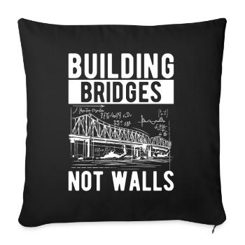 Ingénieur des ponts Construction de ponts - Housse de coussin décorative 45 x 45 cm - noir - Devant