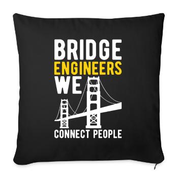 Bridge Engineer Bridge Construction - Sofa pillowcase 17,3'' x 17,3'' (45 x 45 cm) - black - Front