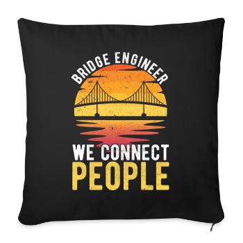 Bridge Engineer Bridge Construction - Sofa pillowcase 17,3'' x 17,3'' (45 x 45 cm) - black - Front