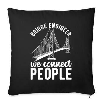 Bridge Engineer Bridge Construction - Sofa pillowcase 17,3'' x 17,3'' (45 x 45 cm) - black - Front