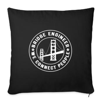 Ingénieur des ponts Construction de ponts - Housse de coussin décorative 45 x 45 cm - noir - Devant