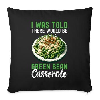 Casserole de haricots verts - Housse de coussin décorative 45 x 45 cm - noir - Devant