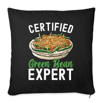 Casserole de haricots verts - Housse de coussin décorative 45 x 45 cm - noir - Devant