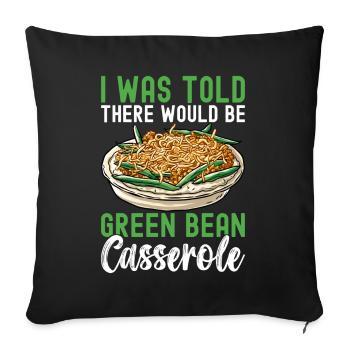 Casserole de haricots verts - Housse de coussin décorative 45 x 45 cm - noir - Devant