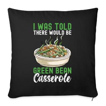 Casserole de haricots verts - Housse de coussin décorative 45 x 45 cm - noir - Devant