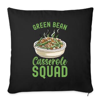 Casserole de haricots verts - Housse de coussin décorative 45 x 45 cm - noir - Devant