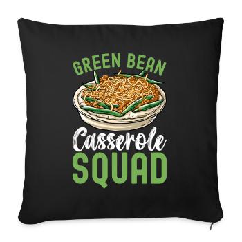 Casserole de haricots verts - Housse de coussin décorative 45 x 45 cm - noir - Devant