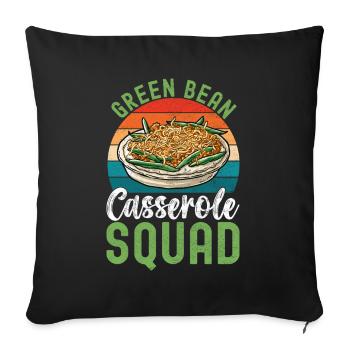 Casserole de haricots verts - Housse de coussin décorative 45 x 45 cm - noir - Devant