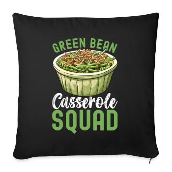 Casserole de haricots verts - Housse de coussin décorative 45 x 45 cm - noir - Devant