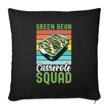 Casserole de haricots verts - Housse de coussin décorative 45 x 45 cm - noir - Devant