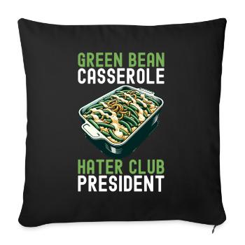 Casserole de haricots verts - Housse de coussin décorative 45 x 45 cm - noir - Devant