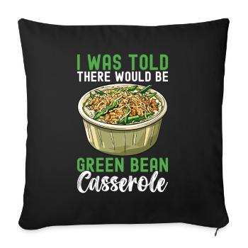Green Bean Casserole - Sofa pillowcase 17,3'' x 17,3'' (45 x 45 cm) - black - Front