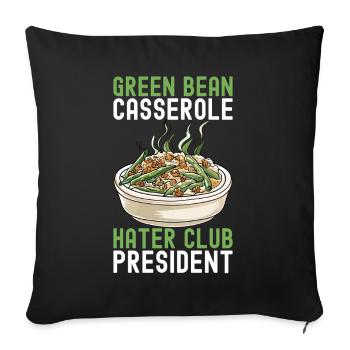 Green Bean Casserole - Sofa pillowcase 17,3'' x 17,3'' (45 x 45 cm) - black - Front