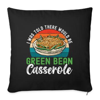 Green Bean Casserole - Sofa pillowcase 17,3'' x 17,3'' (45 x 45 cm) - black - Front
