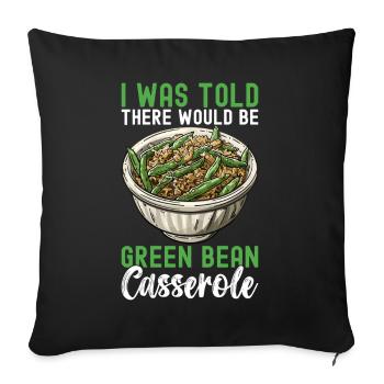 Green Bean Casserole - Sofa pillowcase 17,3'' x 17,3'' (45 x 45 cm) - black - Front