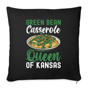 Casserole de haricots verts - Housse de coussin décorative 45 x 45 cm - noir - Devant