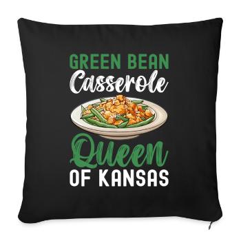 Casserole de haricots verts - Housse de coussin décorative 45 x 45 cm - noir - Devant