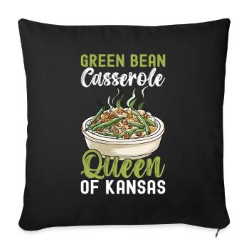 Casserole de haricots verts - Housse de coussin décorative 45 x 45 cm - noir - Devant