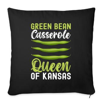 Casserole de haricots verts - Housse de coussin décorative 45 x 45 cm - noir - Devant
