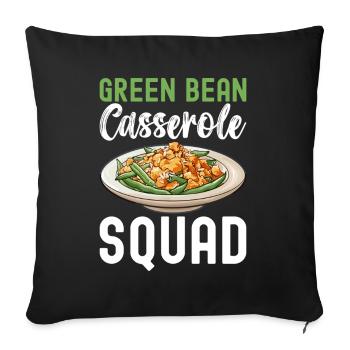 Green Bean Casserole - Sofa pillowcase 17,3'' x 17,3'' (45 x 45 cm) - black - Front
