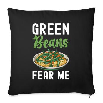 Green Bean Casserole - Sofa pillowcase 17,3'' x 17,3'' (45 x 45 cm) - black - Front