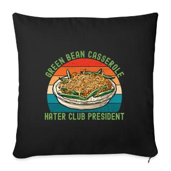 Casserole de haricots verts - Housse de coussin décorative 45 x 45 cm - noir - Devant