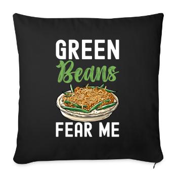 Green Bean Casserole - Sofa pillowcase 17,3'' x 17,3'' (45 x 45 cm) - black - Front