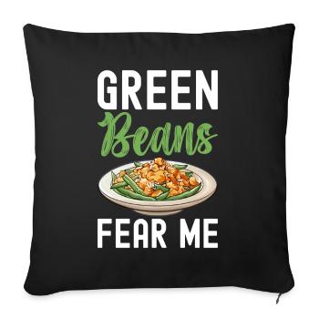 Green Bean Casserole - Sofa pillowcase 17,3'' x 17,3'' (45 x 45 cm) - black - Front