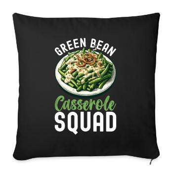 Casserole de haricots verts - Housse de coussin décorative 45 x 45 cm - noir - Devant