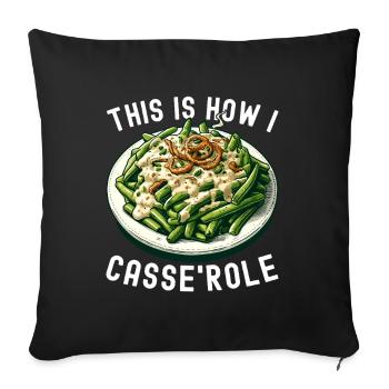 Casserole de haricots verts - Housse de coussin décorative 45 x 45 cm - noir - Devant