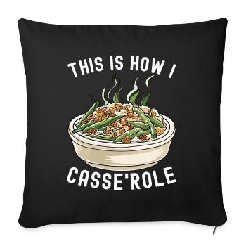 Casserole de haricots verts - Housse de coussin décorative 45 x 45 cm - noir - Devant