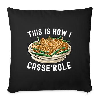 Casserole de haricots verts - Housse de coussin décorative 45 x 45 cm - noir - Devant