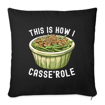 Casserole de haricots verts - Housse de coussin décorative 45 x 45 cm - noir - Devant