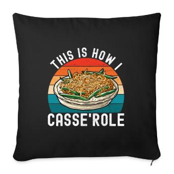 Casserole de haricots verts - Housse de coussin décorative 45 x 45 cm - noir - Devant