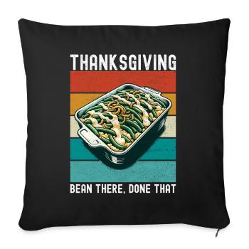Casserole de haricots verts - Housse de coussin décorative 45 x 45 cm - noir - Devant