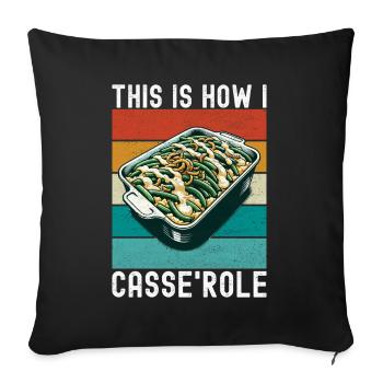 Casserole de haricots verts - Housse de coussin décorative 45 x 45 cm - noir - Devant