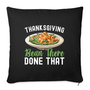 Casserole de haricots verts - Housse de coussin décorative 45 x 45 cm - noir - Devant