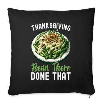 Casserole de haricots verts - Housse de coussin décorative 45 x 45 cm - noir - Devant